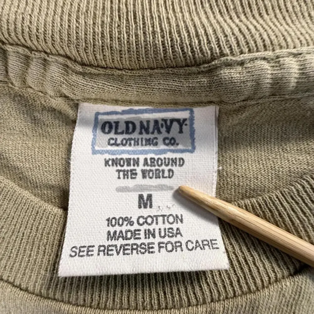 Vintage Old Navy USA Made Pocket T-Shirt Beige 90s Size‎ M #816